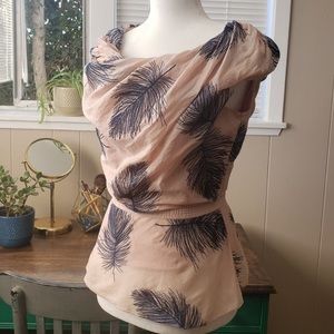 Byron Lars Beauty Mark on a wing feather peplum top